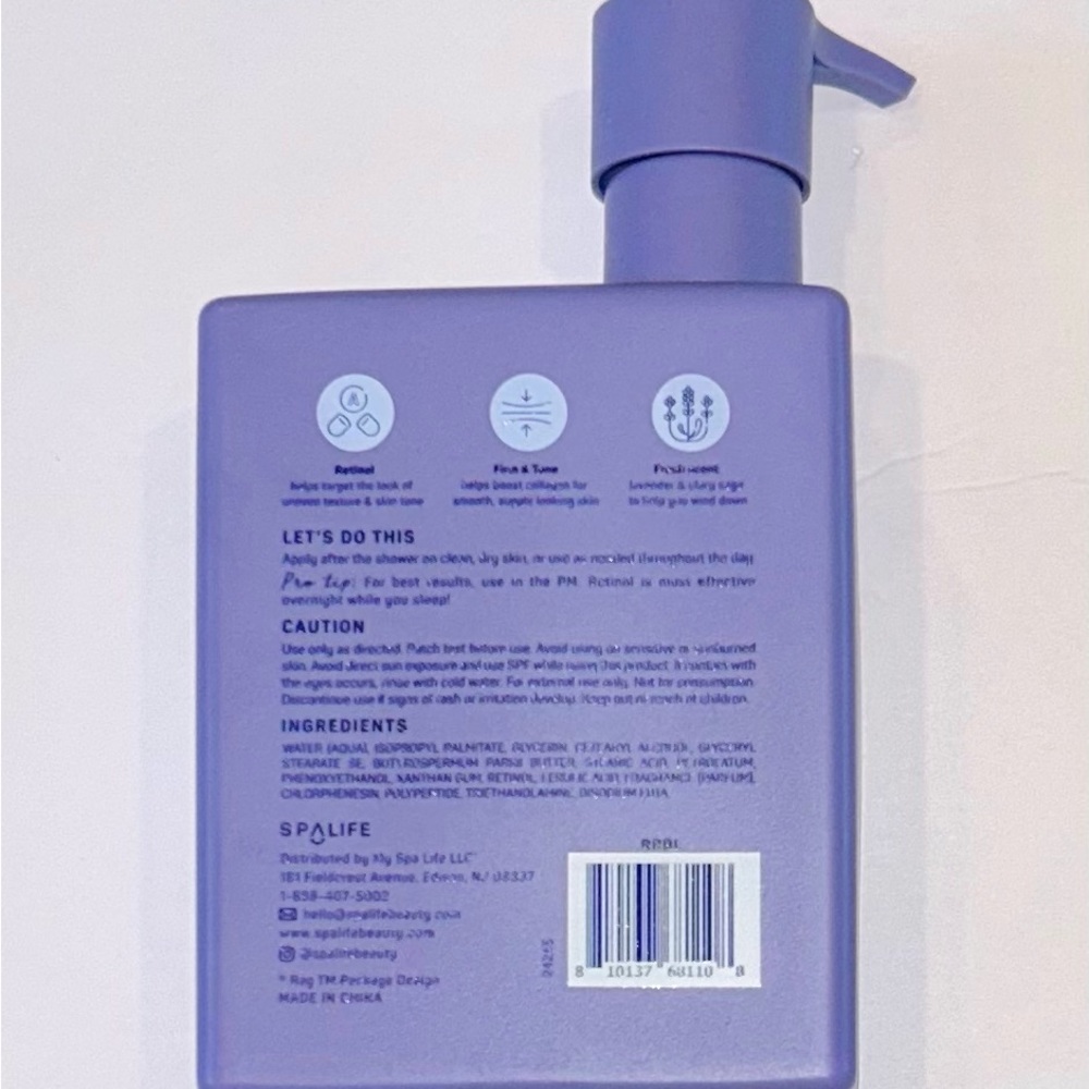 SPALIFE rest and reset retinol lavender and sage body lotion - Picture 3 of 3